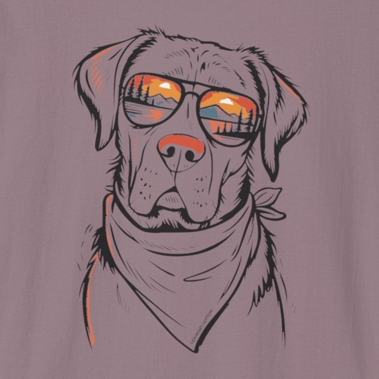Sunset Pup Premium Tee-Comfort Cotton