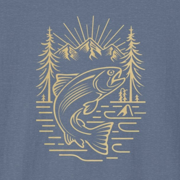 Trout Jump Premium Tee-Comfort Cotton