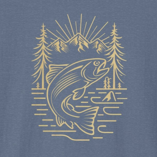 Trout Jump Premium Tee-Comfort Cotton